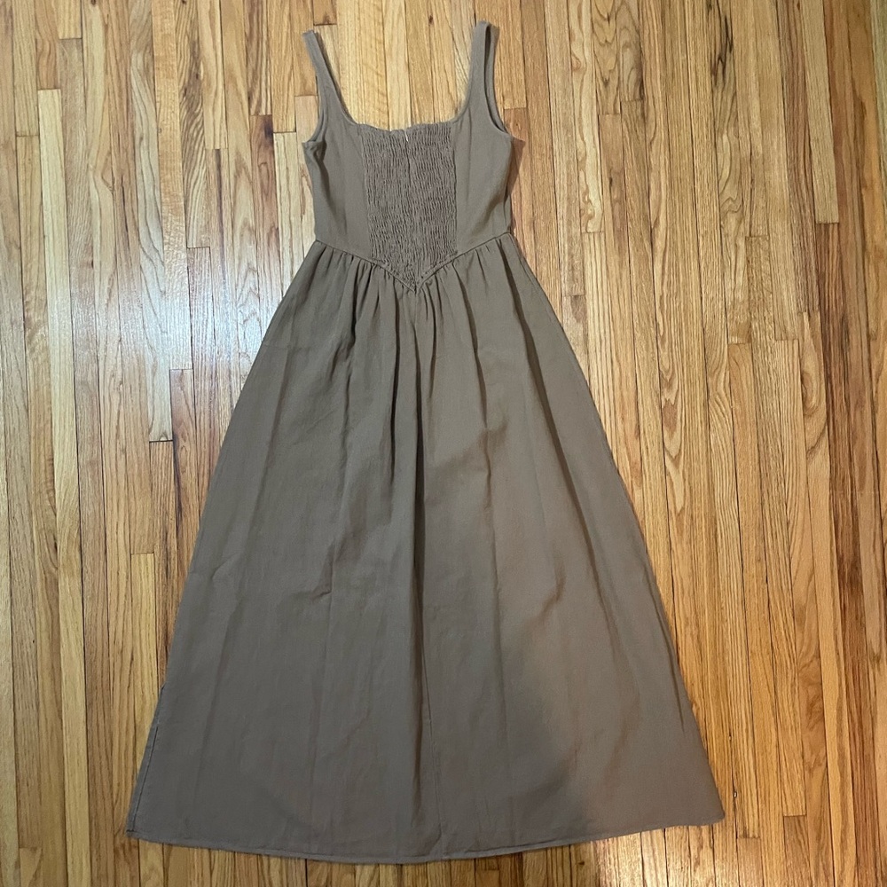 PINK DIAMOND Brown Cotton Midi Dress
